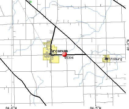 Arcanum, OH (45304) map