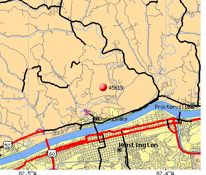 Chesapeake, OH (45619) map