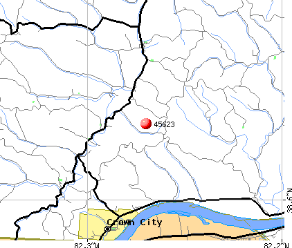Crown City, OH (45623) map