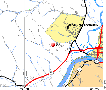 West Portsmouth, OH (45663) map
