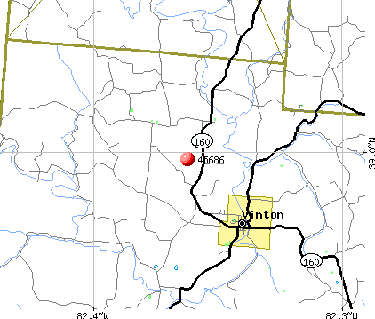Vinton, OH (45686) map