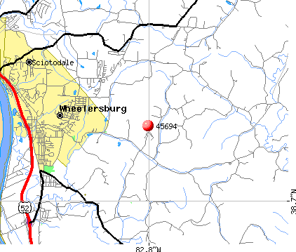 Wheelersburg, OH (45694) map