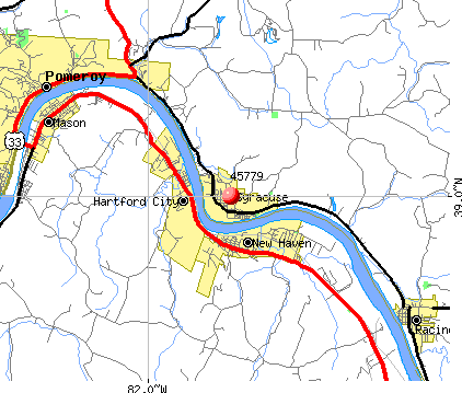 Syracuse, OH (45779) map