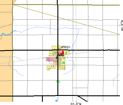 Ada, OH (45810) map