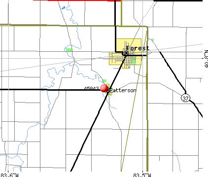 Forest, OH (45843) map