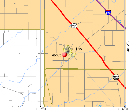 Colfax, IN (46035) map