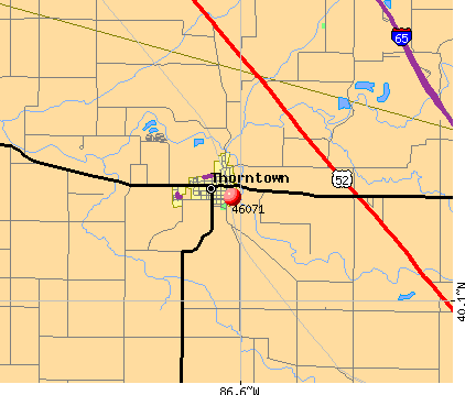 Thorntown, IN (46071) map