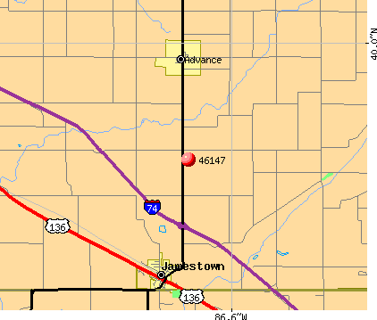 Jamestown, IN (46147) map