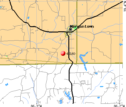 Morgantown, IN (46160) map