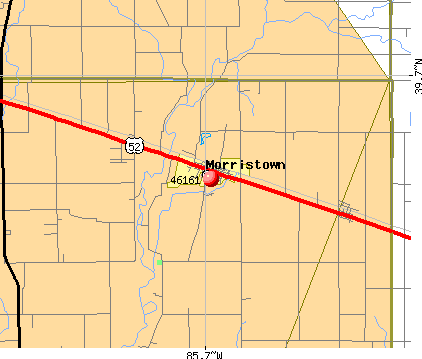 Morristown, IN (46161) map