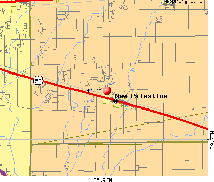 New Palestine, IN (46163) map