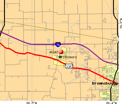 Pittsboro, IN (46167) map