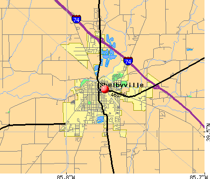 Shelbyville, IN (46176) map
