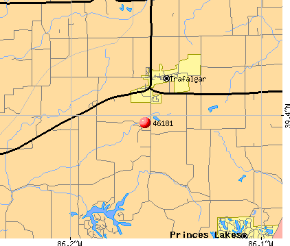 Trafalgar, IN (46181) map