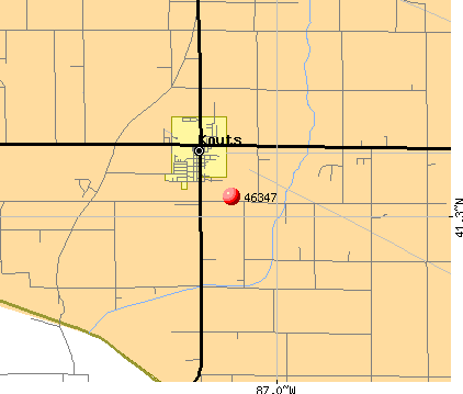 Kouts, IN (46347) map