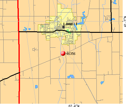 Lowell, IN (46356) map