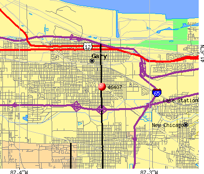 Gary, IN (46407) map