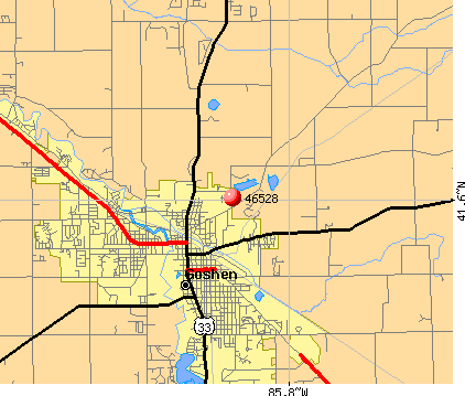Goshen, IN (46528) map