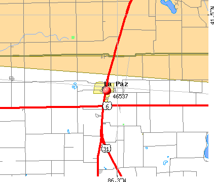 La Paz, IN (46537) map