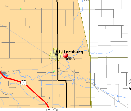 Millersburg, IN (46543) map
