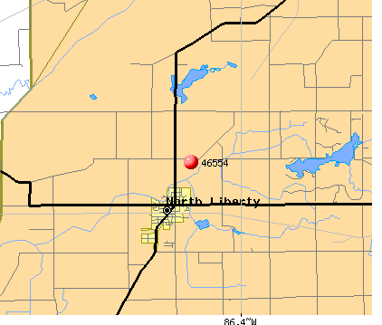 North Liberty, IN (46554) map