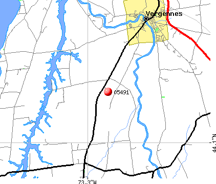 Vergennes, VT (05491) map