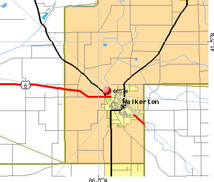 Walkerton, IN (46574) map