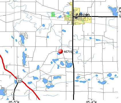 Albion, IN (46701) map