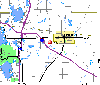 Fremont, IN (46737) map
