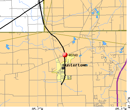 Huntertown, IN (46748) map