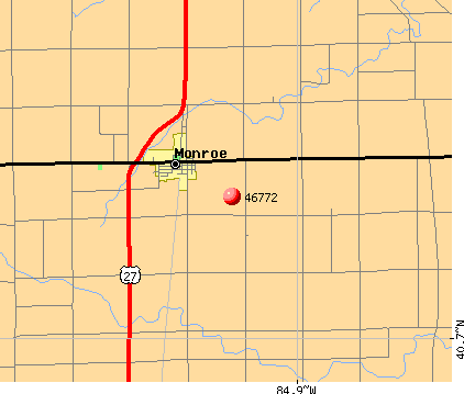 Monroe, IN (46772) map