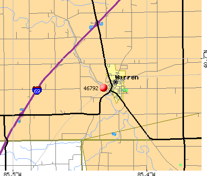 Warren, IN (46792) map