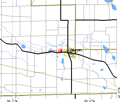 Akron, IN (46910) map
