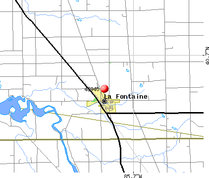 La Fontaine, IN (46940) map