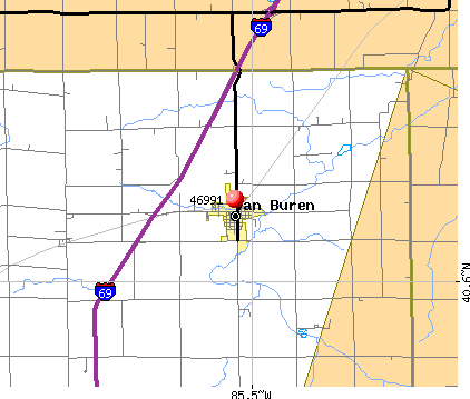 Van Buren, IN (46991) map