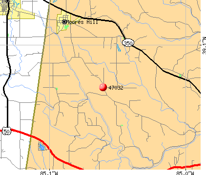 Moores Hill, IN (47032) map