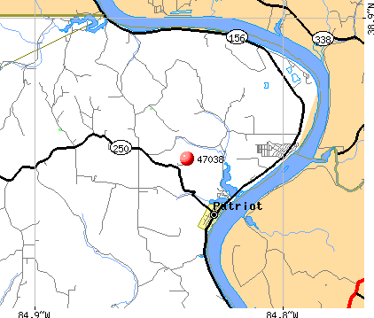 Patriot, IN (47038) map