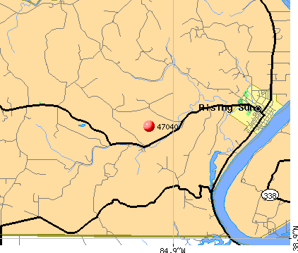 Rising Sun, IN (47040) map