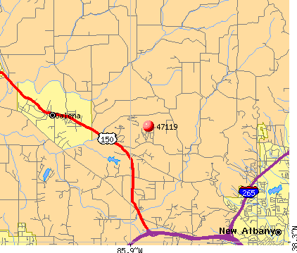 Galena, IN (47119) map