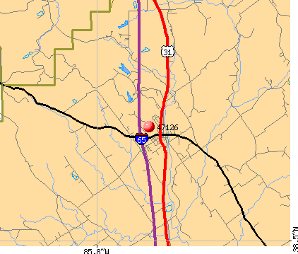 Henryville, IN (47126) map