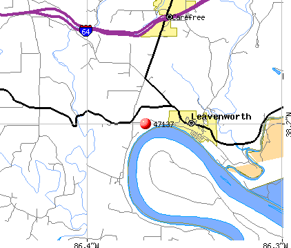 Leavenworth, IN (47137) map