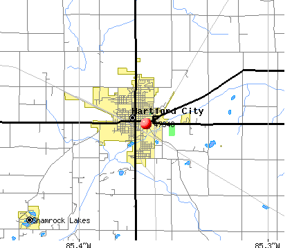 Hartford City, IN (47348) map