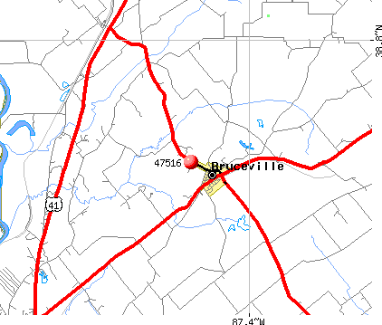 Bruceville, IN (47516) map