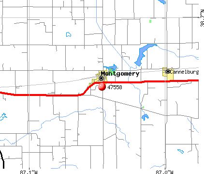 Montgomery, IN (47558) map