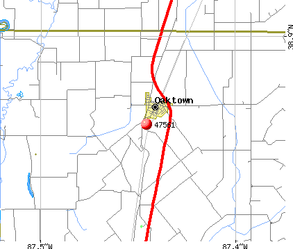 Oaktown, IN (47561) map