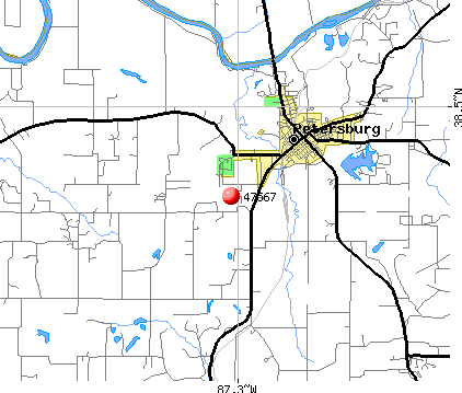 Petersburg, IN (47567) map