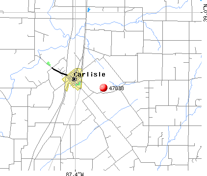 Carlisle, IN (47838) map