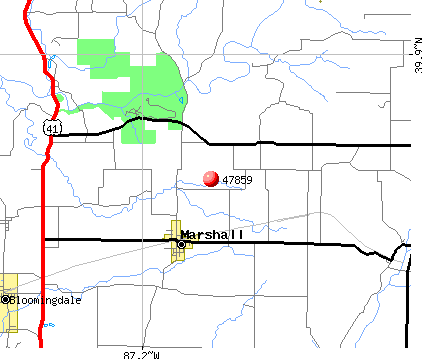 Marshall, IN (47859) map