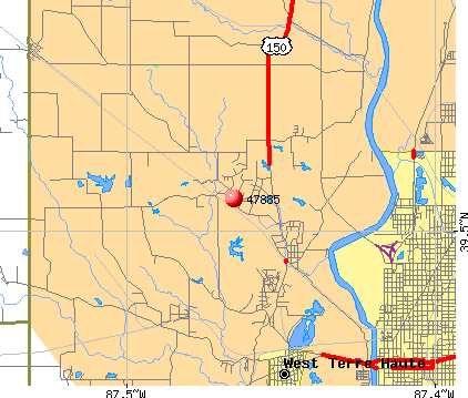 West Terre Haute, IN (47885) map