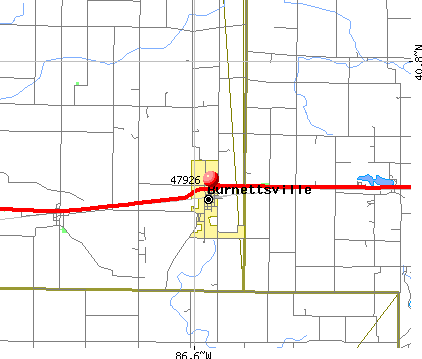 Burnettsville, IN (47926) map